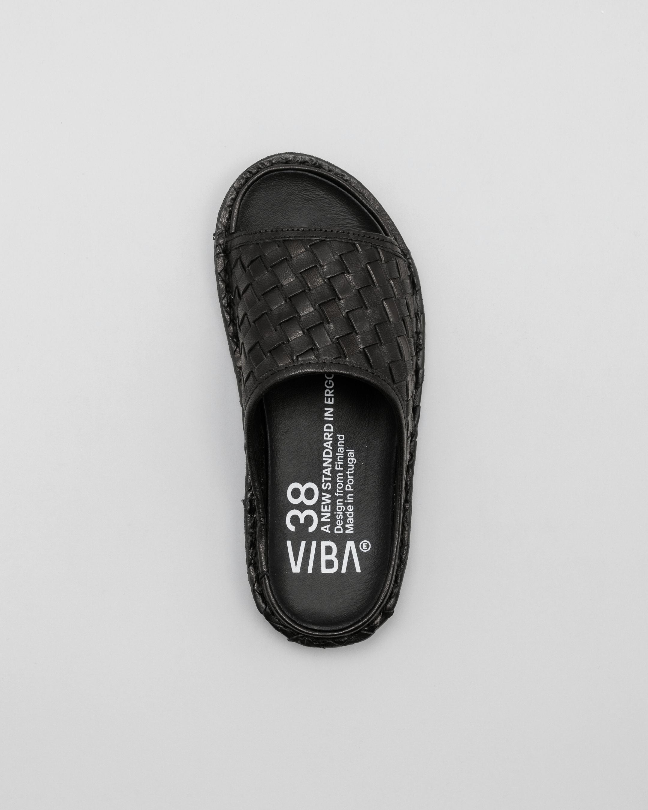 SAINT TROPEZ Woven Leather Preto Black