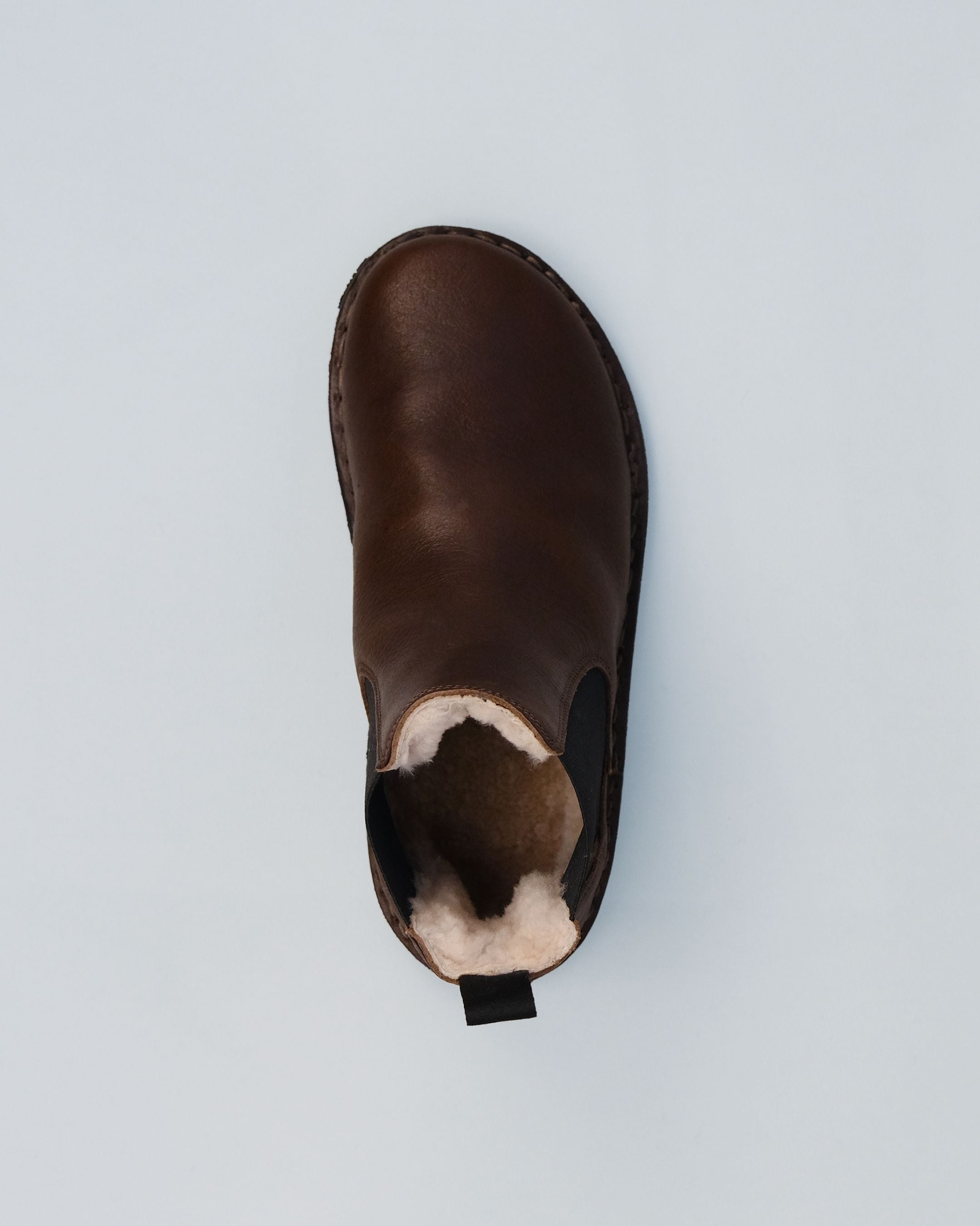 HELSINKI Leather Cocoa Brown Shearling