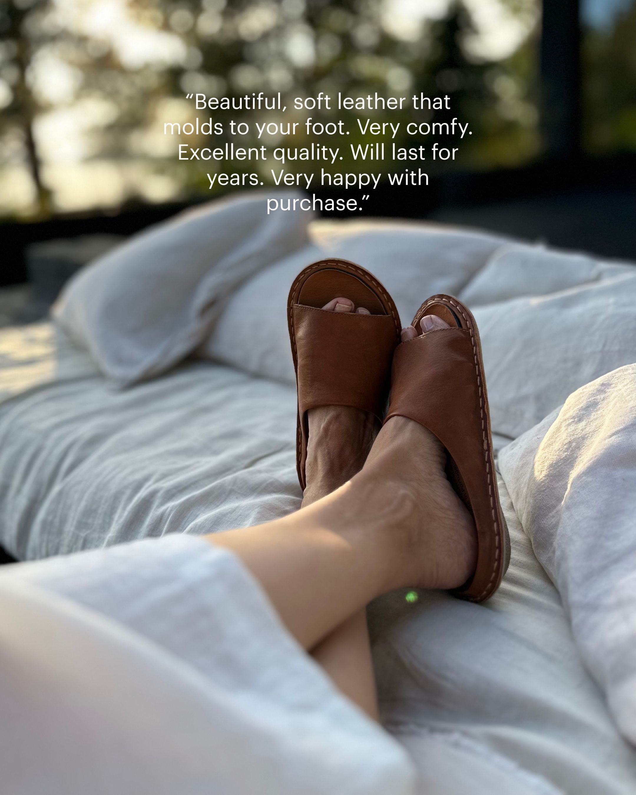 SAINT TROPEZ Leather Cognac Brown