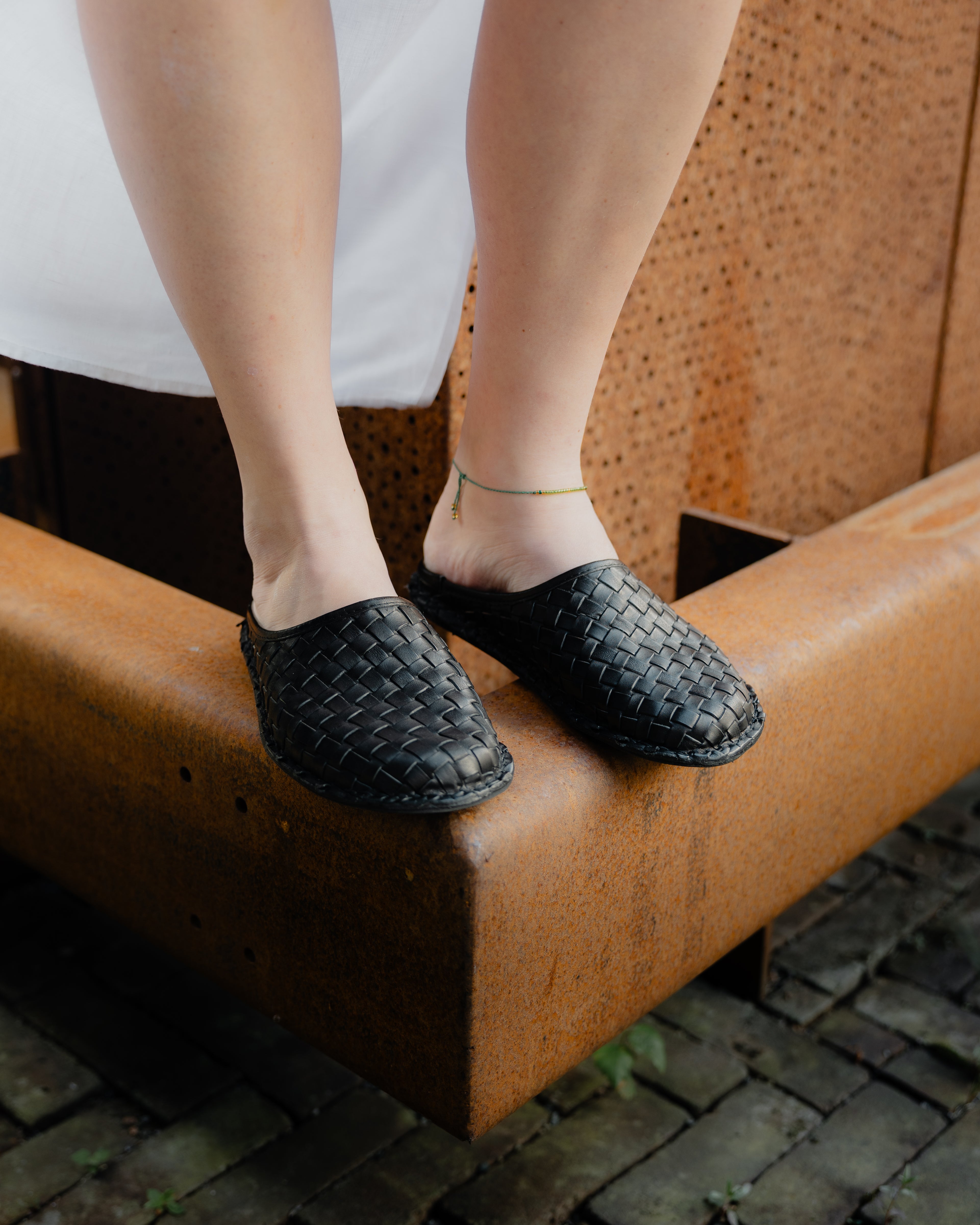 ROMA Woven Leather Preto Black