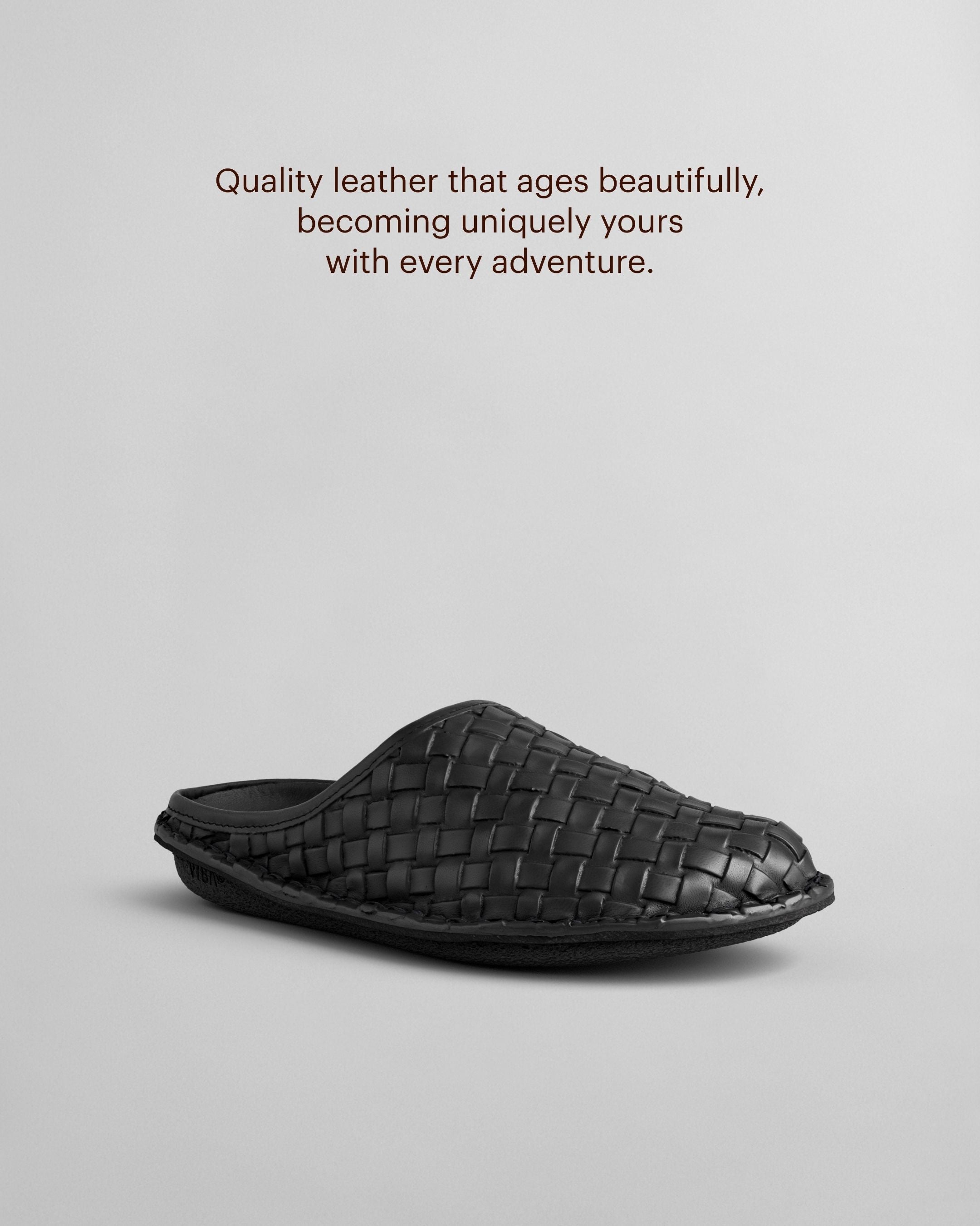 ROMA Woven Leather Preto Black