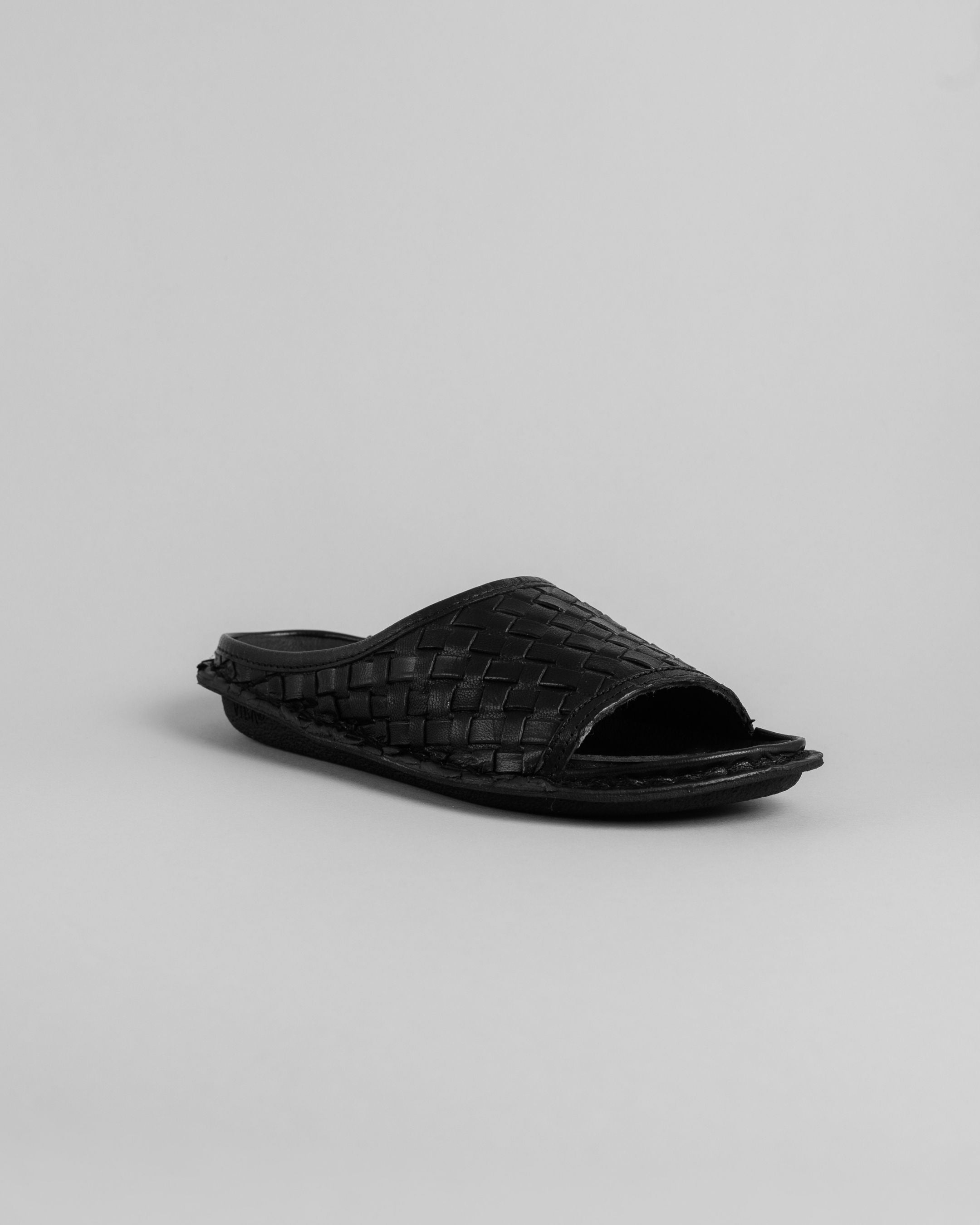 SAINT TROPEZ Woven Leather Preto Black
