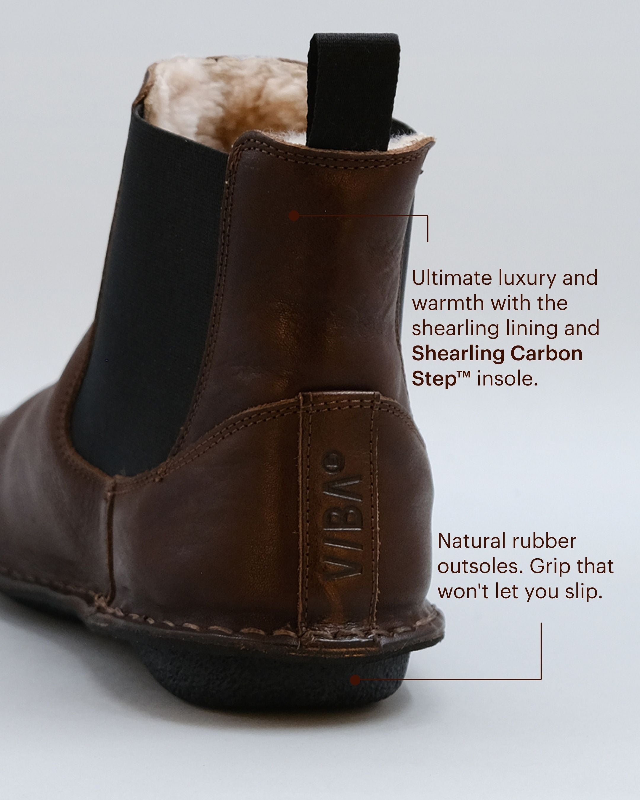 HELSINKI Leather Cocoa Brown Shearling