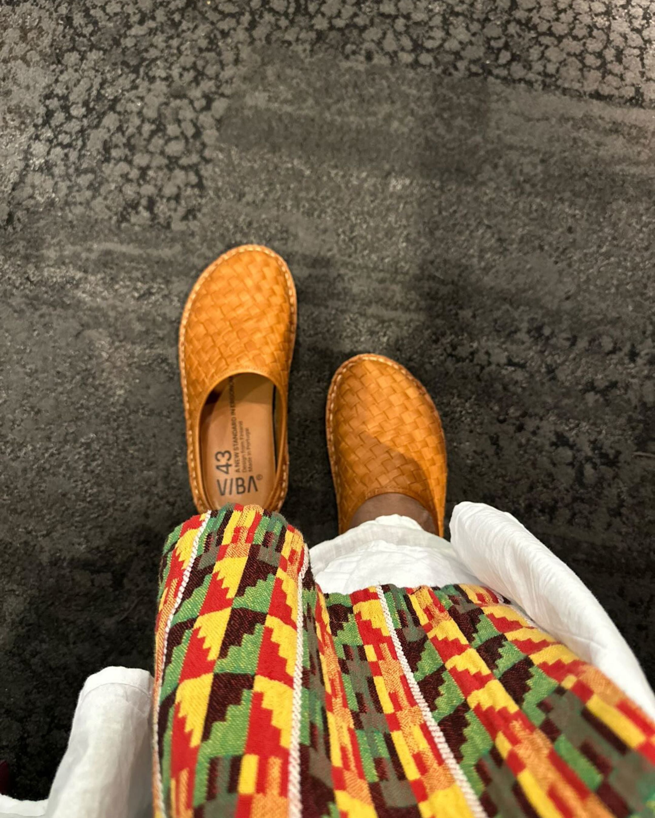 ROMA Woven Leather Cognac Brown