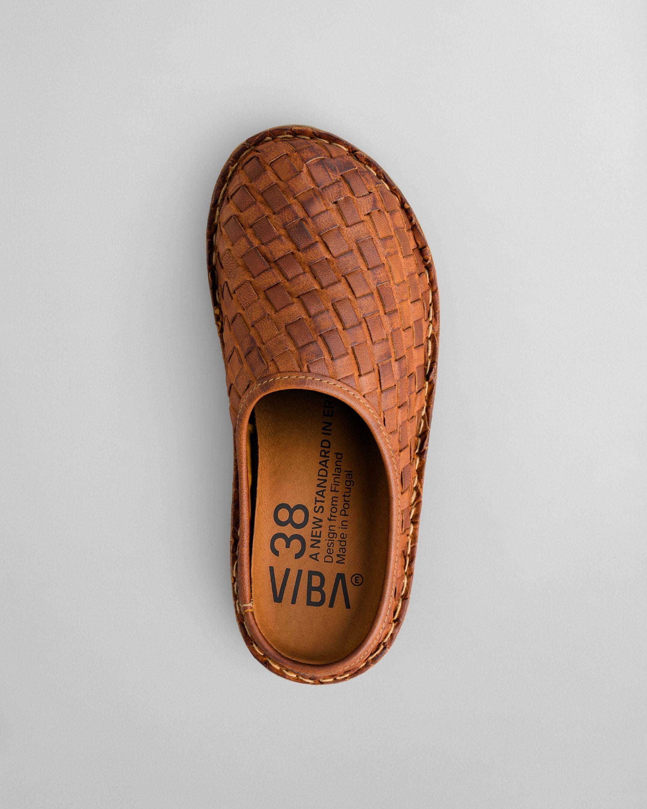ROMA Woven Leather Cognac Brown