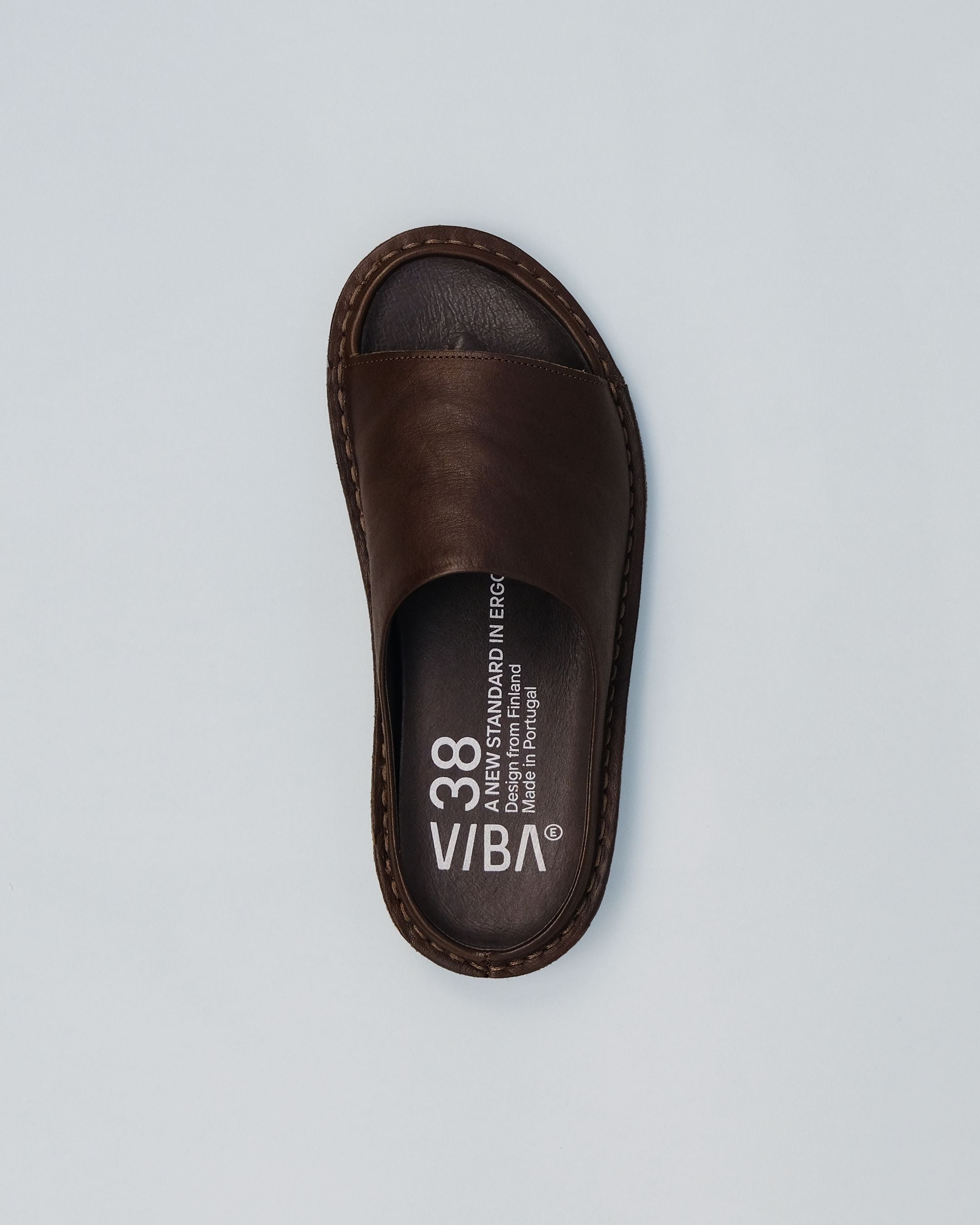 SAINT TROPEZ Cocoa Brown Leather Open Toe Sandals | VIBAe