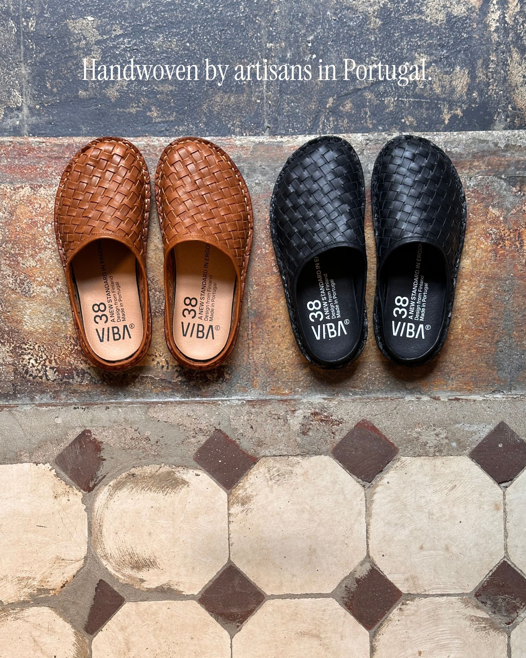 VIBAe Roma　レザーサンダル　EU44 ROMA Woven Leather Preto Black – VIBAe