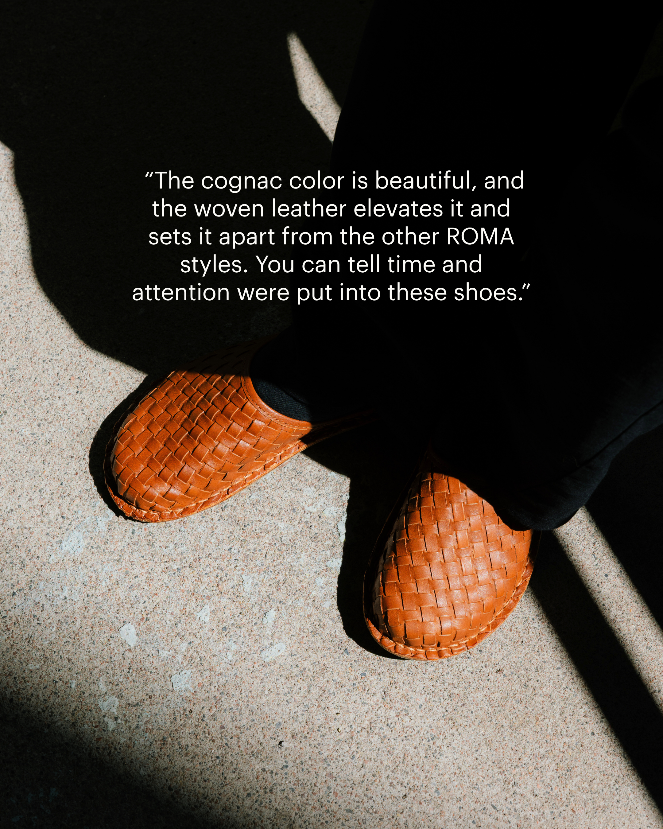 ROMA Woven Leather Cognac Brown