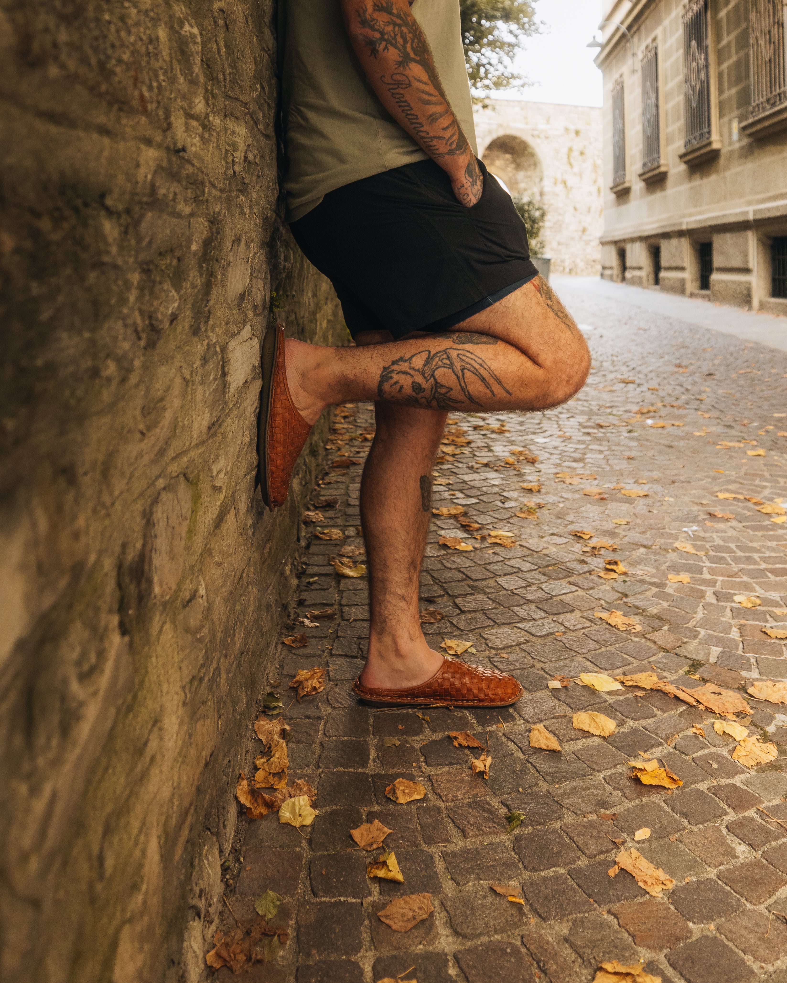 ROMA Woven Leather Cognac Brown