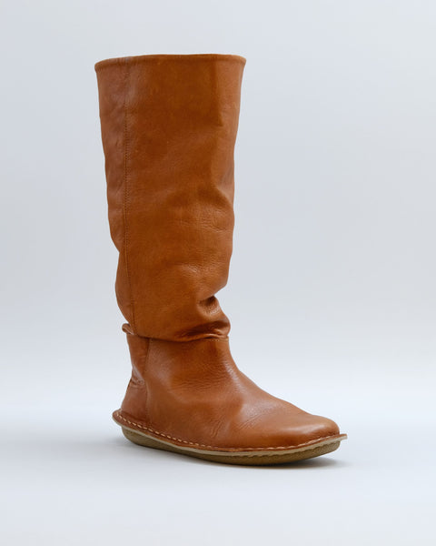 靴 Archive Belted Leather Boots high 25cm WOODSTOCK Leather Cognac Brown – VIBAe