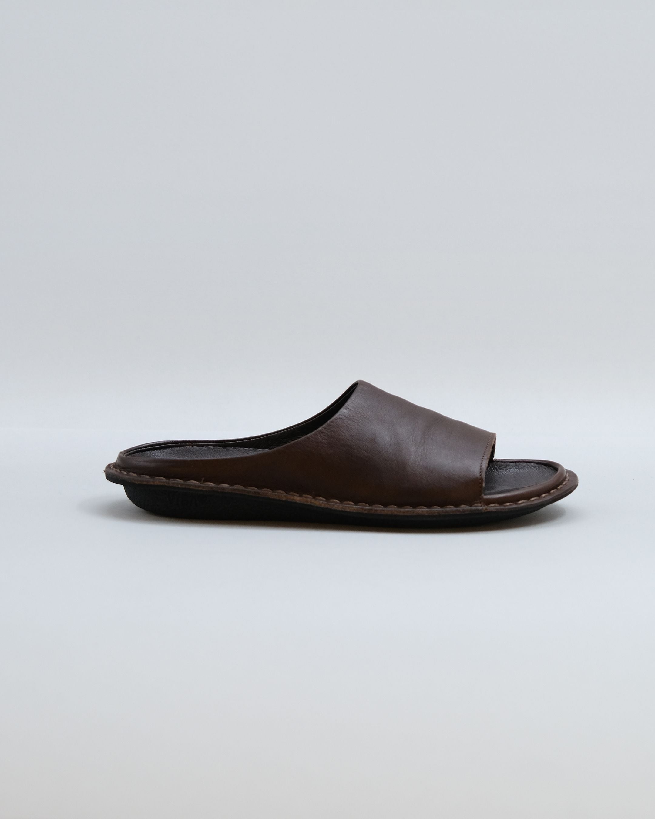 SAINT TROPEZ Cocoa Brown Leather Open Toe Sandals | VIBAe