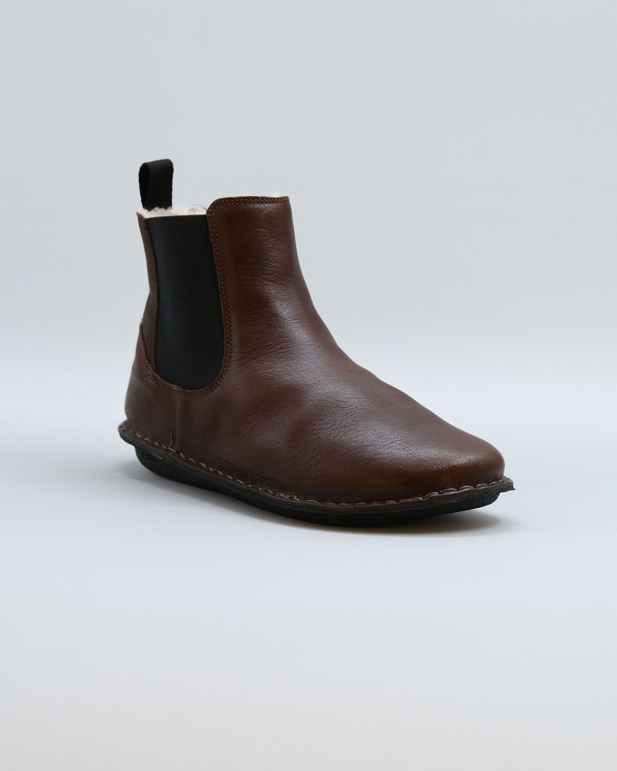 HELSINKI Leather Cocoa Brown Shearling