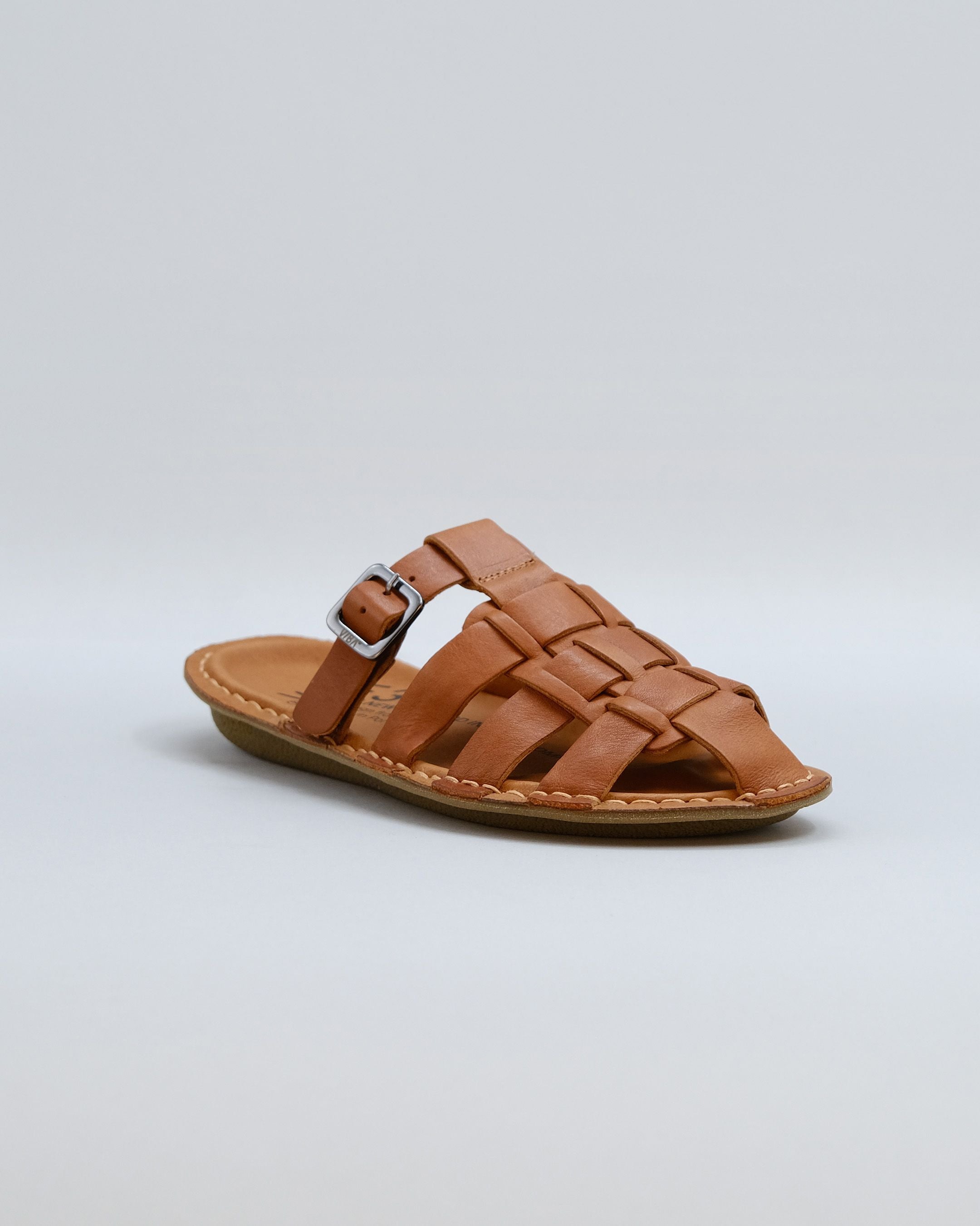 アミュートライスベイ High Sole Leather Sandal AMALFI Leather Cognac Brown – VIBAe