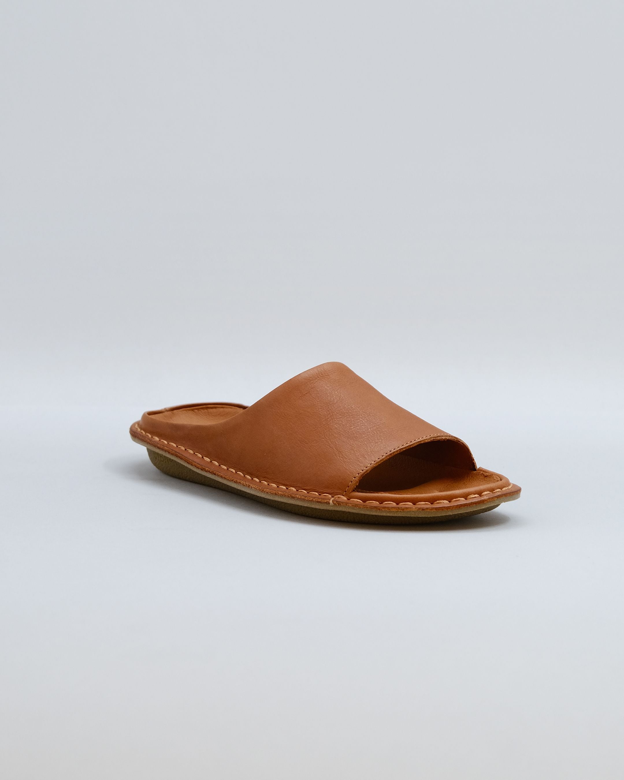 SAINT TROPEZ Cocoa Brown Leather Open Toe Sandals | VIBAe