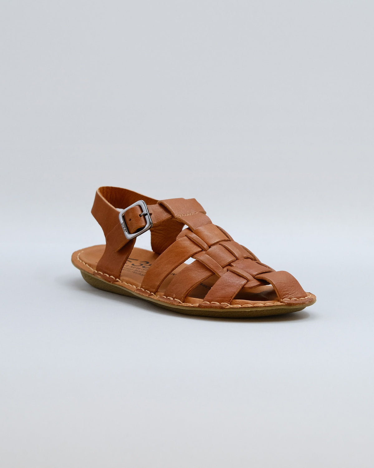 Men\'s Brown Leather Woven Fisherman Sandals with Adjustable Back Strap size 39 Mens Handmade Greek Leather Fisherman Sandals: Cushioned  main image 2