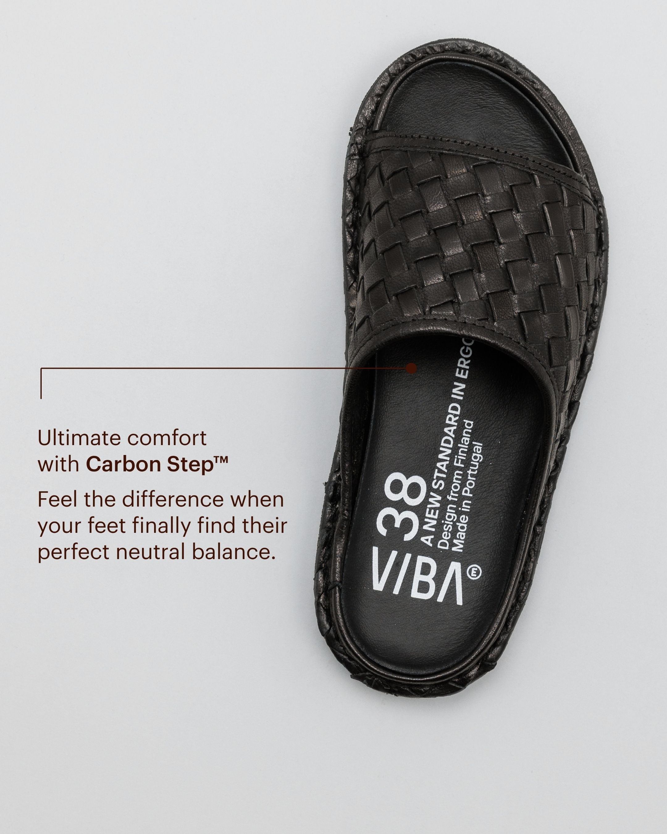 SAINT TROPEZ Woven Leather Preto Black