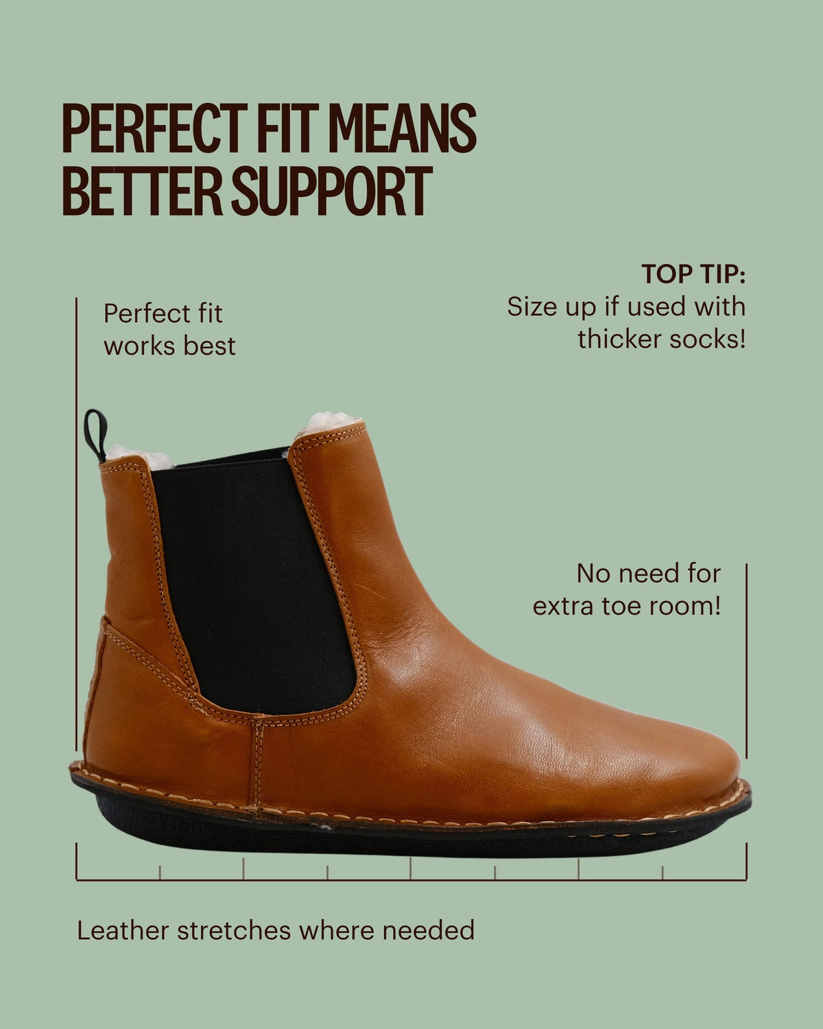 HELSINKI Leather Cognac Brown Shearling