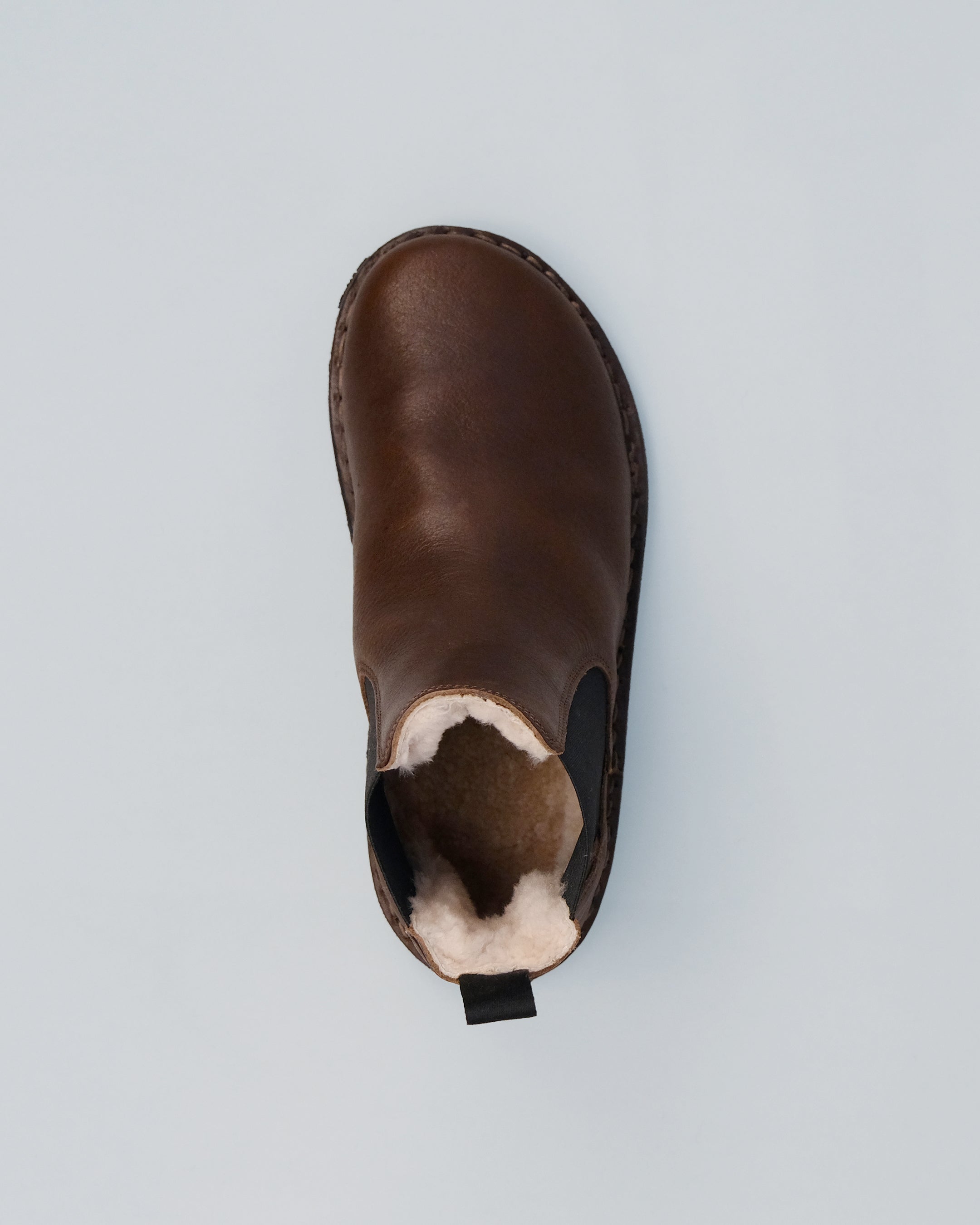 HELSINKI Leather Cocoa Brown Shearling