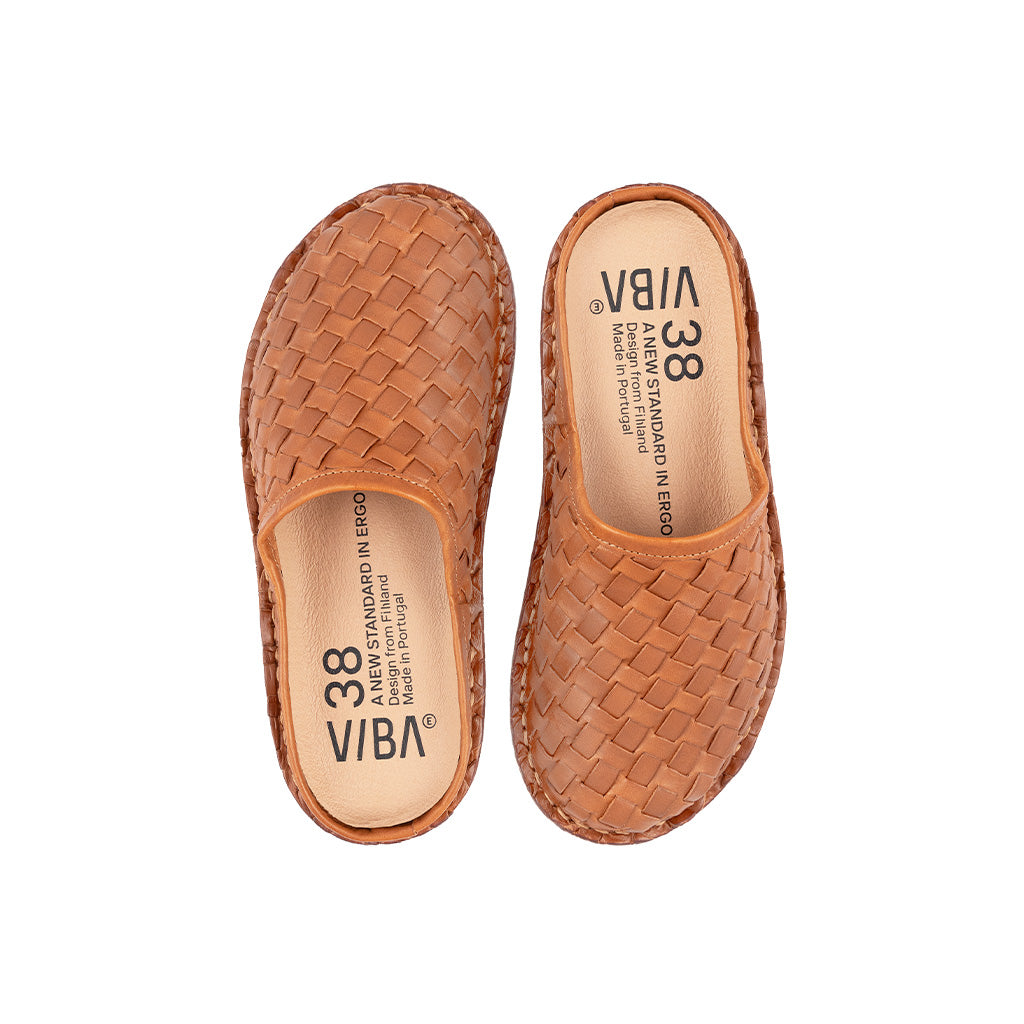 ROMA Woven Leather Cognac Brown